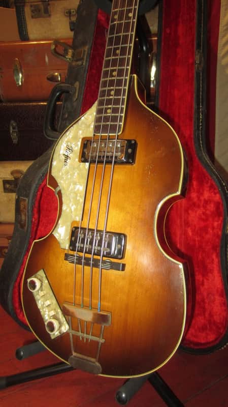 1965 Hofner 500/1 Beatle Bass LEFTY Sunburst w/ Original Hardshell Case image 1