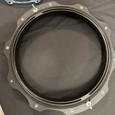Hooplug 14" ABS Snare Hoop Ring (black) w/EXTRA RIM, BOLTS, & HEAD-NEAR MINT image 7