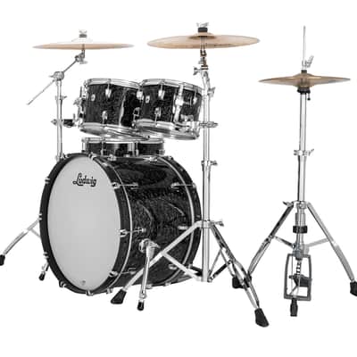 Ludwig NeuSonic Ebony Pearl Wrap MOD2 Drums 14x22_16x16_8x12_7x10 Shell Pack Authorized Dealer image 2