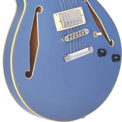 D'Angelico Excel SS Tour Semi-hollowbody Electric Guitar - Slate Blue image 3