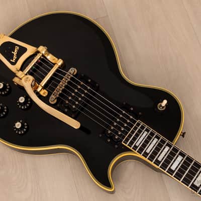 1981 Greco Super Real Custom EG1000 Black Beauty Vintage Guitar w/ Maxon Dry Z Pickups, Bigsby B7, Case image 9