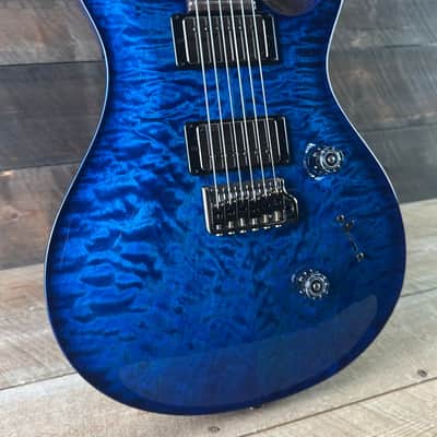 PRS Wood Library Custom 24 Quilt Top Brazilian Rosewood Fretboard - Aquamarine W/Blue Back 411448 image 2