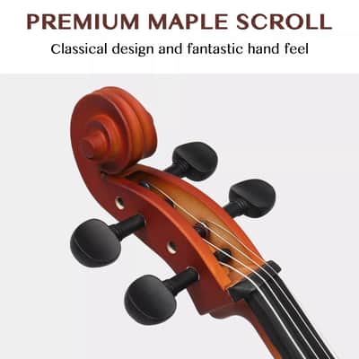 4/4 Full-Size Acoustic Cello Bundle - Handcrafted Basswood with Case, Bow, Rosin & Accessories for Beginners & Professionals image 3