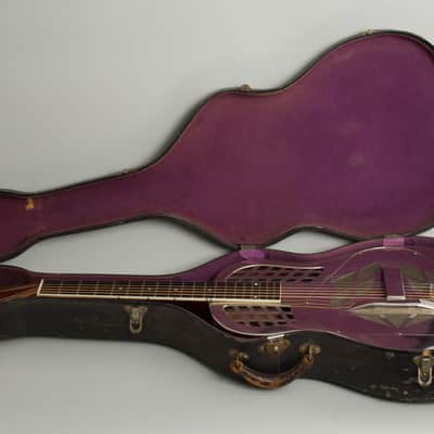 Immagine National  Style 1 Roundneck Resophonic Guitar (1930), ser. #S-229, original black hard shell case. - 10