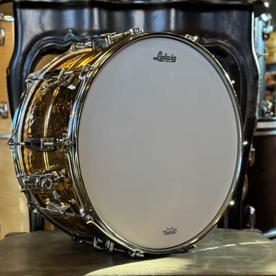 NEW Ludwig 8x14 Hammered Bronze Phonic Snare Drum w/ Imperial Lugs image 4