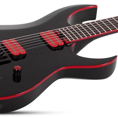 Schecter Sunset-6 ET Red Dawn Electric Guitar - Gloss Black (3892) image 5