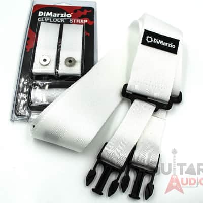 DiMarzio ClipLock Quick Release 2" Nylon Guitar Strap - WHITE, DD2200W image 3