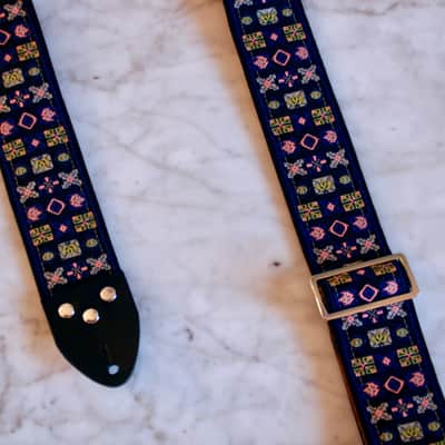 Vintage 70s Purple 'Woodstock' Guitar Strap Replica image 2