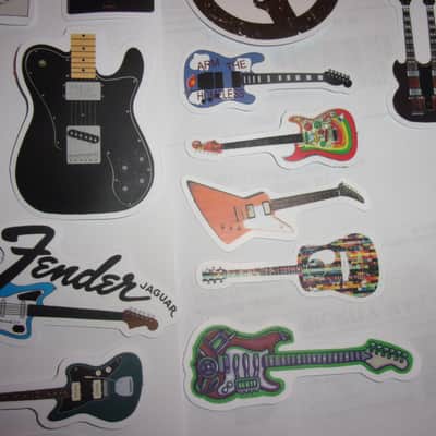 OOP Huge Lot of 52 mini Guitar Decals / Stickers Case Candy Strat Tele Jaguar P Jazz Bass scrap book image 5