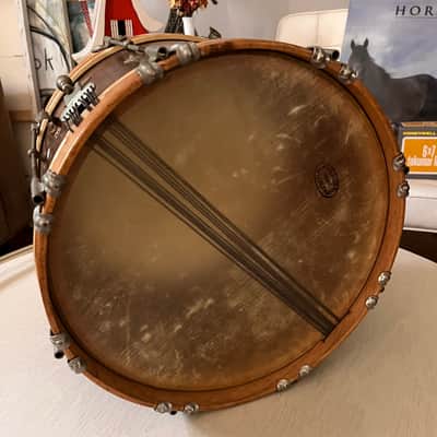 Vintage 50's Slingerland 14" Marching Snare Original Calf Heads image 4