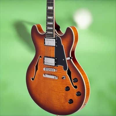D'Angelico Premier DC Double Cutaway w/ stop-bar tailpiece, Dark Iced Tea Burst w/Gig Bag DAPDCDITBNS image 3
