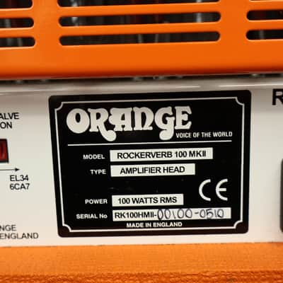 2010 Orange Rockerverb 100 MKII Amplifier Head & PPC412HP8 4X12 Speaker Cabinet image 15
