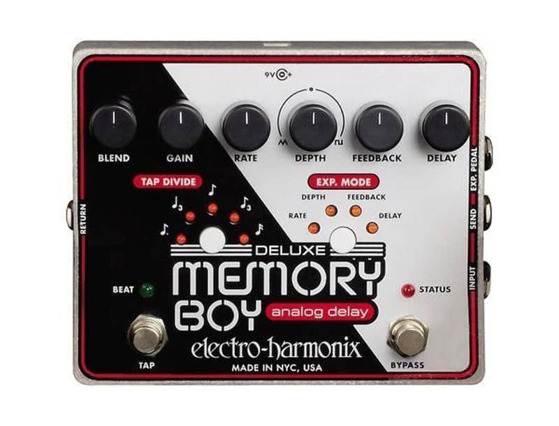 Electro Harmonix DELUXE MEMORY BOY Tap Temp Analog Delay w/ Power Supply Pedal image 1