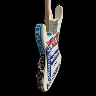 Fender Squier Stratocaster Tom DeLonge Sticker Strat Electric Guitar - Olympic White image 6