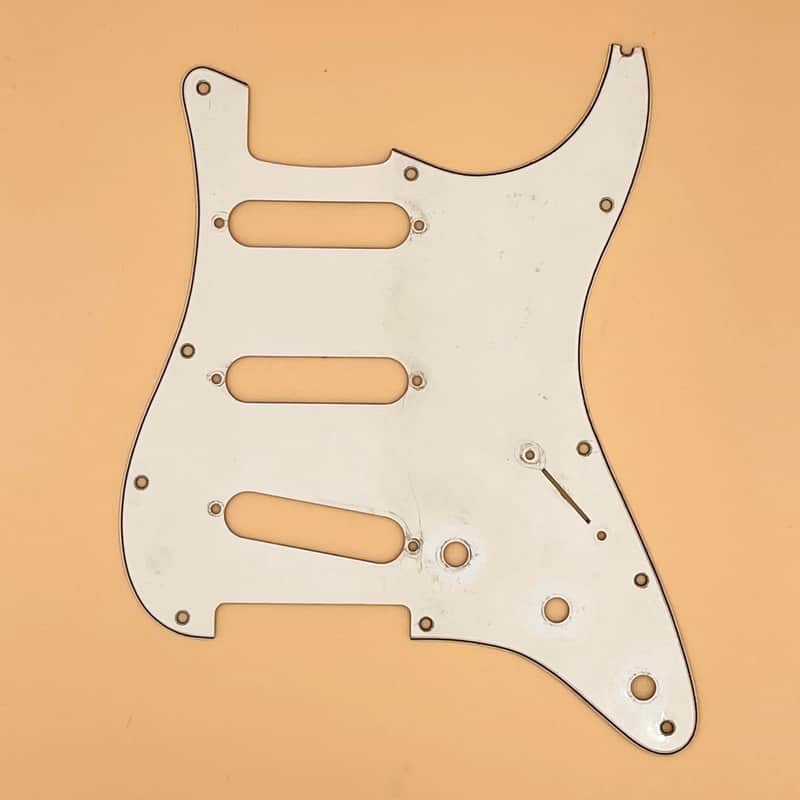 1973 Fender Stratocaster Pickguard 3-Ply White ABS Plastic Strat Guard Vintage Original 1974 1975 image 1