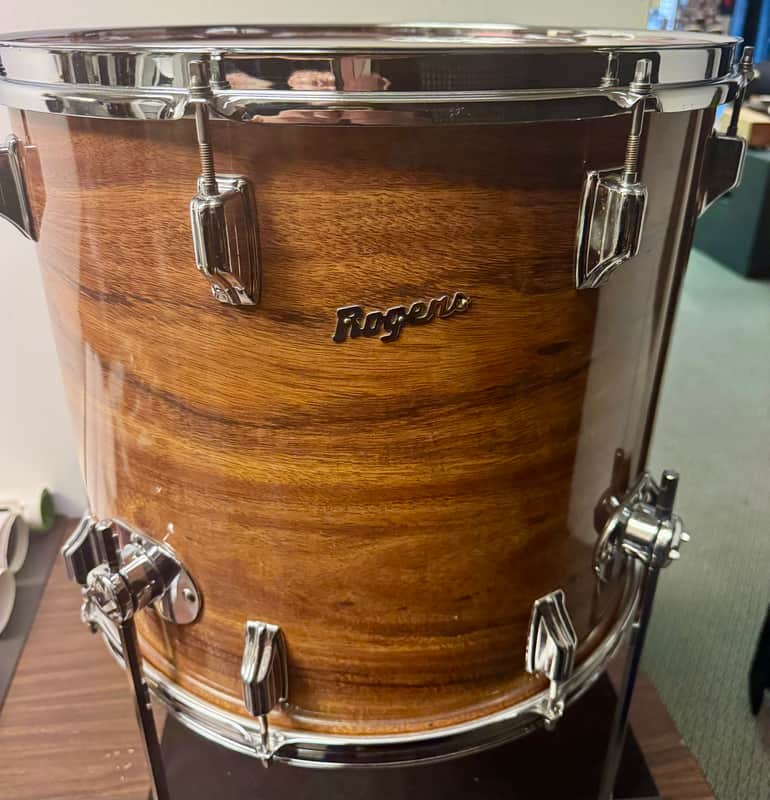 Rogers 16x18 Floor Tom - 3ply - 4 Leg Fullerton Era 1970’s - Koa image 1