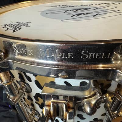 Rikkie Rockett's Poison, Innovation Drums 2000-2002 Tour Maple Kit, 7 Piece Set, Gladstone Style Snare Custom Cheetah Airbrush Finish. Signed! image 14