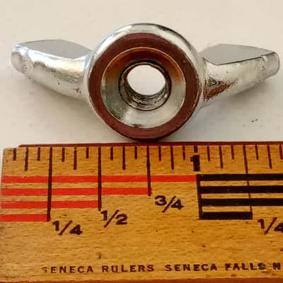 Ludwig 1/4"x20tpi Chrome Cymbal Stand Wing-Nut Part Vintage Super Classic USA60s image 2