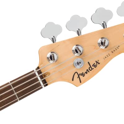 Fender Standard Series Jazz Bass Guitar, Olympic White, Laurel image 5