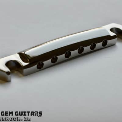 New! Gibson OEM Stoptail Tailpiece with Studs Nickel Finish fits Les Paul Standard, ES-335, SG Standard Stop Tail image 6