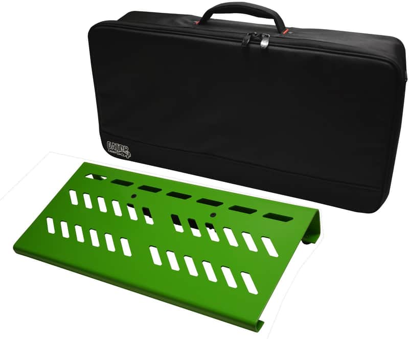 Gator Screamer Green Large aluminum pedal board w/ Gator carry bag and bottom mounting power supply bracket. Power supply not included. GPB-BAK-GR image 1