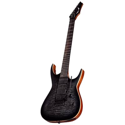 Dean Exile Select Floyd Neck-Thru Archtop, Satin Black Burst, EXILE SEL F NT QM SBB image 9