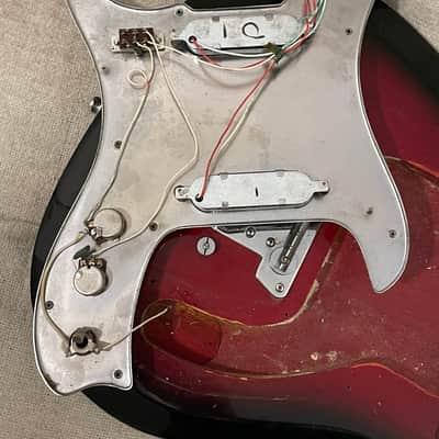 1960’s Unbranded Sekova Mentor 12 String Guitar Variant Redburst Hockey Stick Headstock Electric XII MIJ Japan Rare / VIDEO image 20