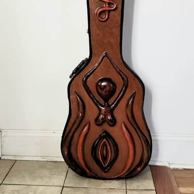 Custom Carved Guitar Hard Shell Case Abstract Female image 2
