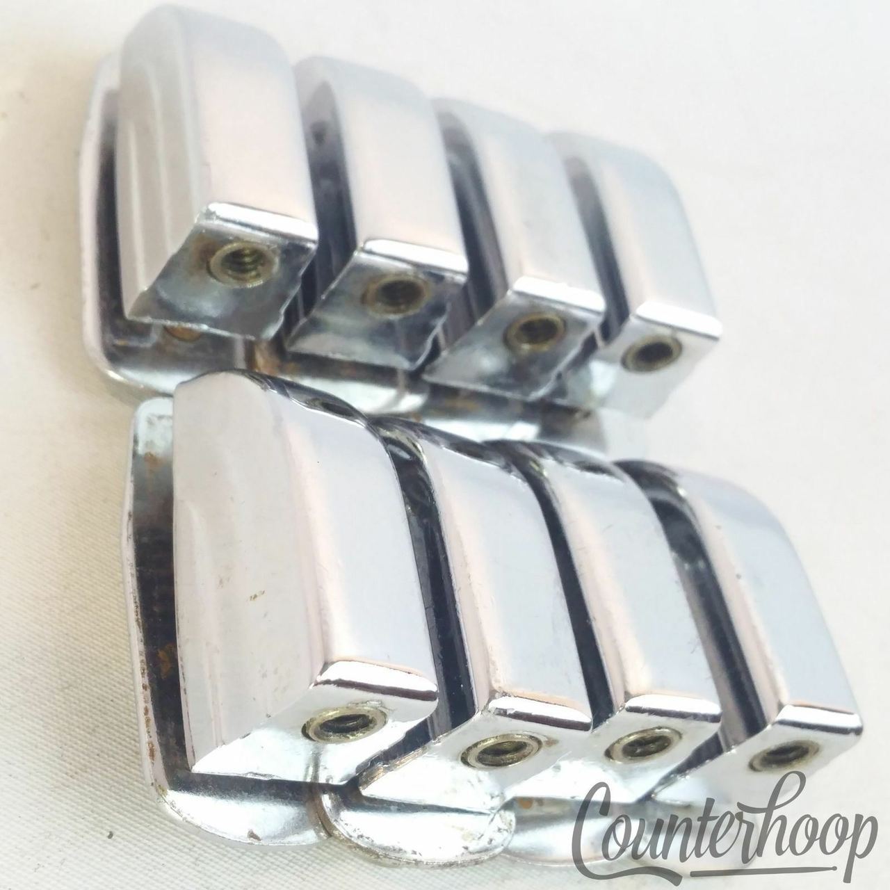 Leedy 8x Beavertail Tom/Snare Drum Lugs Chrome No-Tab Elkhart,IN USA 40s-50s* — main photograph