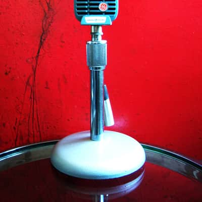 Vintage 1950's General Electric 97U29 / Shure 510 microphone Hi Z 99H86 w period Atlas DS7 desk stand # 2 image 1
