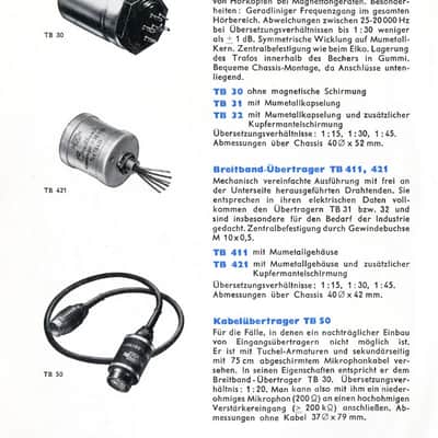 Sennheiser TB411 vintage new old stock audio transformer x 2 with possible ratios 1:15, 1:30 & 1:45 identical to TB421. image 6