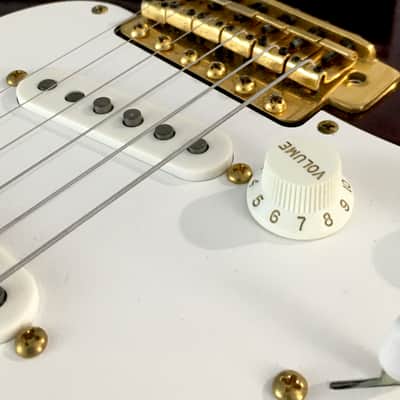 LEFTY! Custom Vintage Relic NOS Red Metallic ST72 Reverse Gold Hardware Gibson Conversion 24.75” Scale HSC image 6