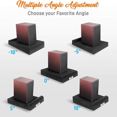 Sound Dampening Speaker Riser Foam - Audio Acoustic Noise Isolation Platform Pads Recoil Stabilizer For Studio Monitor, Subwoofer, Loud Speakers - Pyle PSI03 - Pack of 2,Black image 3