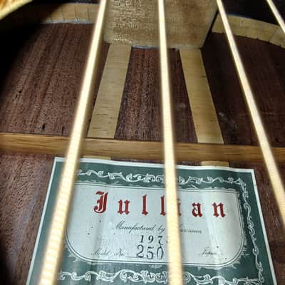 1973 Kurosawa Jullian Model No. 250 Acoustic (Japan) - Natural w/CASE image 9