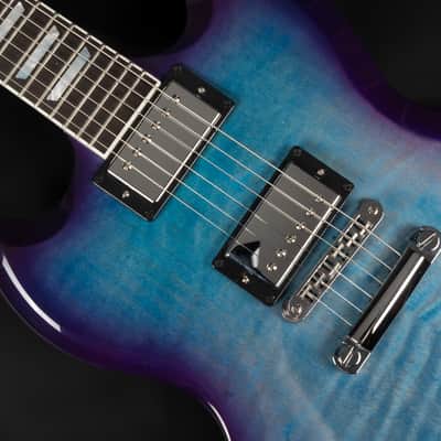 2021 Gibson SG Modern LH Left Handed - BBF Blueberry Fade | USA "AA" Flame Top Ebony Fretboard 24 Frets BurstBucker Pro Pickups Push Pull Coil Split 3.19kg | CoA OHSC image 6