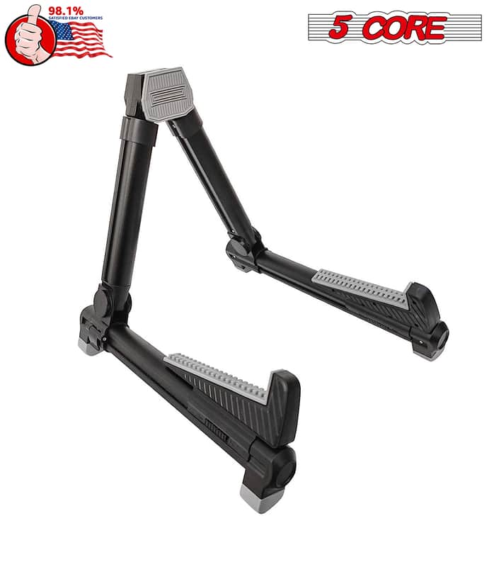 5 Core Guitar Stand Adjustable A Frame Shape w Rubber Pad Arms Supports Acoustic Electric Bass image 1