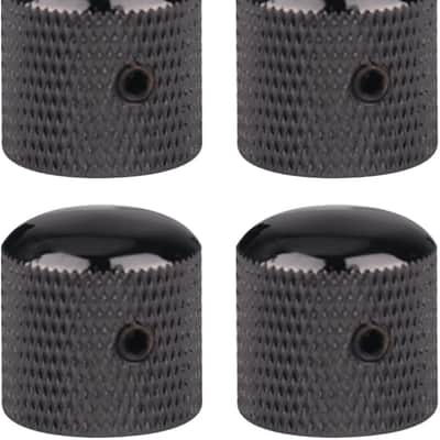 4Pcs Metal Guitar Knobs Black Volume Tone Speed Control Dome Knob with  Keys Screws for Electric Guitar Bass Accessories (Black Nickel) image 3