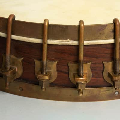 H.E. Bailey  5 String Fretless Banjo (1881), original brown coffin case. image 18