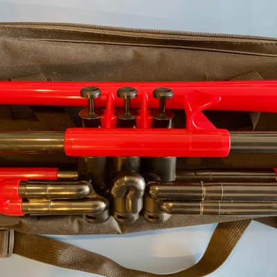 pBone Music pTrumpet Plastic Student Trumpet 2.0 - Red w/ Fabric Carrying Bag image 3