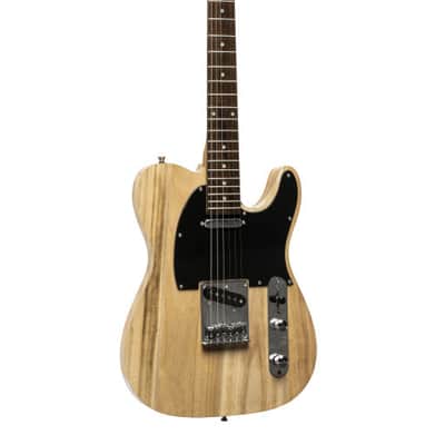 Stagg T Series Standard Electric Guitar with Solid Paulownia Body and Dual AlNiCo Pickups Natural Finish image 1