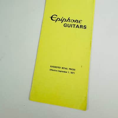 Epiphone Suggested Retail Price List & Chart of Import Premium 1971 image 1