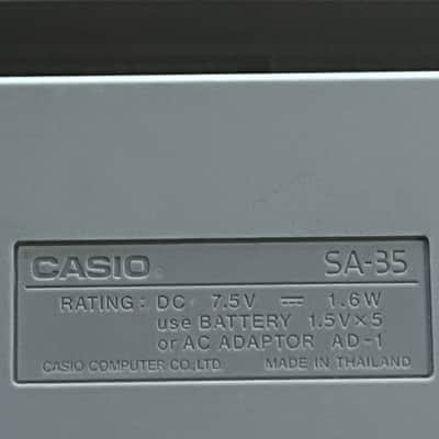 Casio SA-35 32-Key Portable Synthesizer 1992 - Black image 3