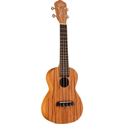 Oscar Schmidt OU320 Zebra Wood Top Back & Sides V-Shaped Mahogany Neck 4-String Concert Ukulele image 3