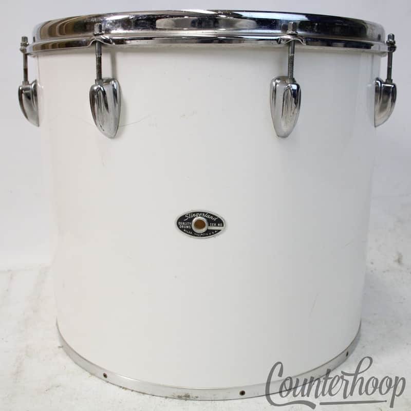 Slingerland 16x14" Concert Floor Tom Drum 3Ply White Gloss Pearl Vintage 70s USA image 1