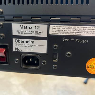 Oberheim Matrix 12 61-Key 12-Voice Synthesizer 1985 - Black image 2