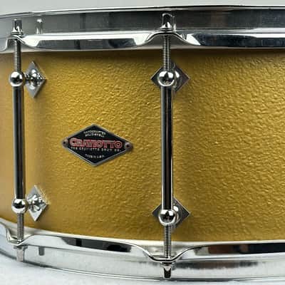 Craviotto 6.5x14" Solid Maple 2017 Prototype Stipplegold Snare Drum image 5