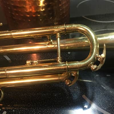 SUMMER DEAL CONN TRUMPET RARE 8B 1934 GUSTAT SYMPHONY GRAND COMPRESSION FINE NO BAD DENTS OR PRIOR REPAIRS , OK CASE , MUTES , MOUTHPIECE image 22