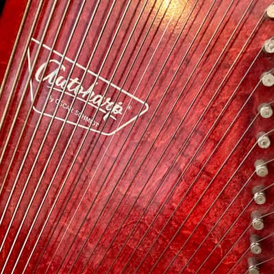 Oscar Schmidt 36-String Angel Harp - Red - w/ Case image 3