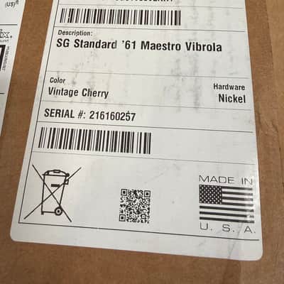 Gibson SG Standard '61 Maestro Vibrola Vintage Cherry New Unplayed Auth Dlr 6lbs15oz #257 image 24