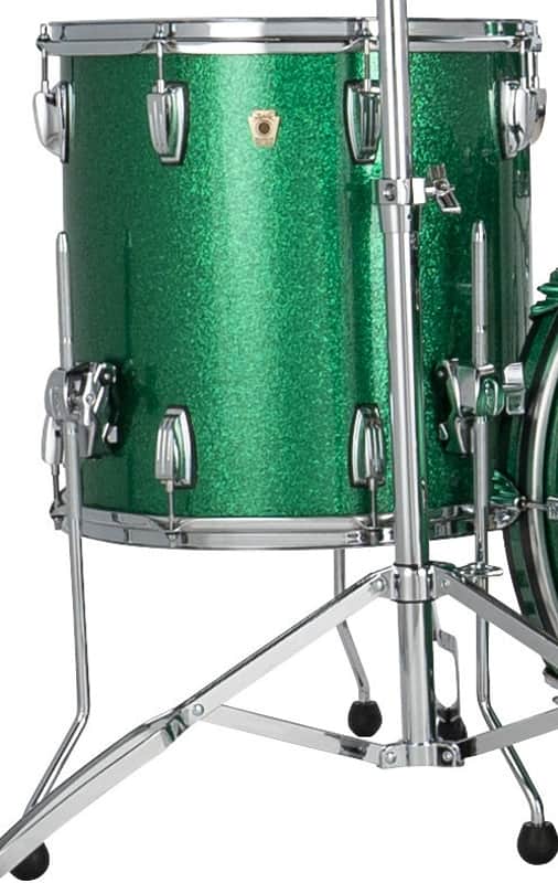 Ludwig *Pre-Order* Classic Maple 14x14" Green Sparkle Floor Tom Drum w/Legs | Made in the USA | Special Order | Authorized Dealer image 1